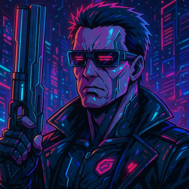 Photo transformed into Cyberpunk anime style