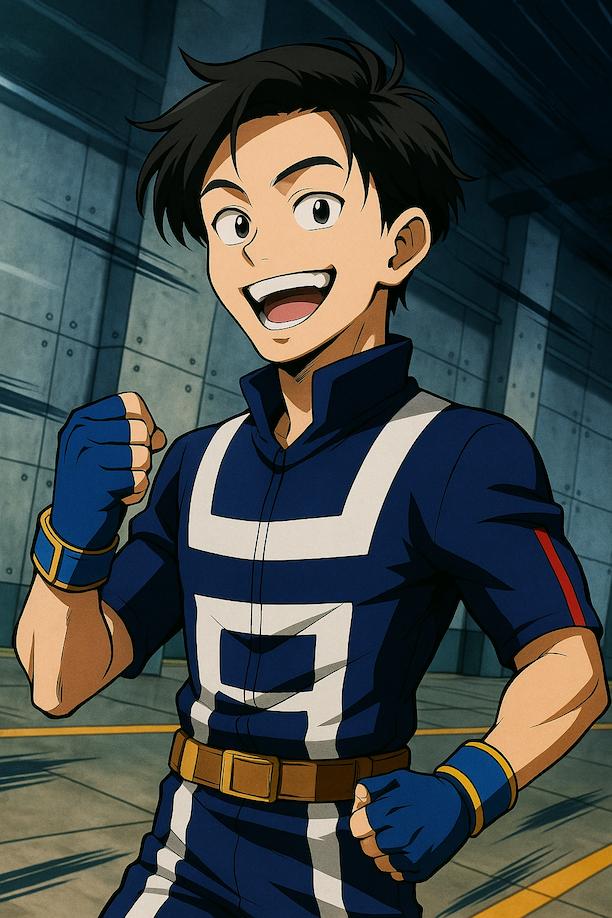 Photo transformed into My Hero Academia anime style