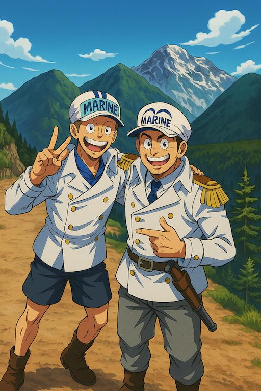 Photo transformed into One Piece anime style