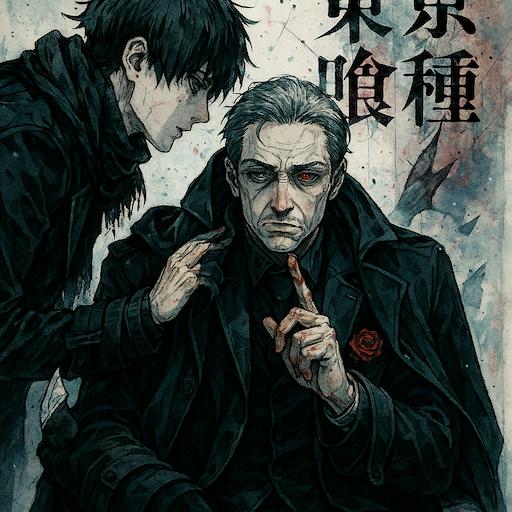 Photo transformed into Tokyo Ghoul anime style